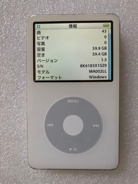 iPod classic 5世代 HDD30GB → マイクロSD64GB&新品バッテリー交換済 本体のみ