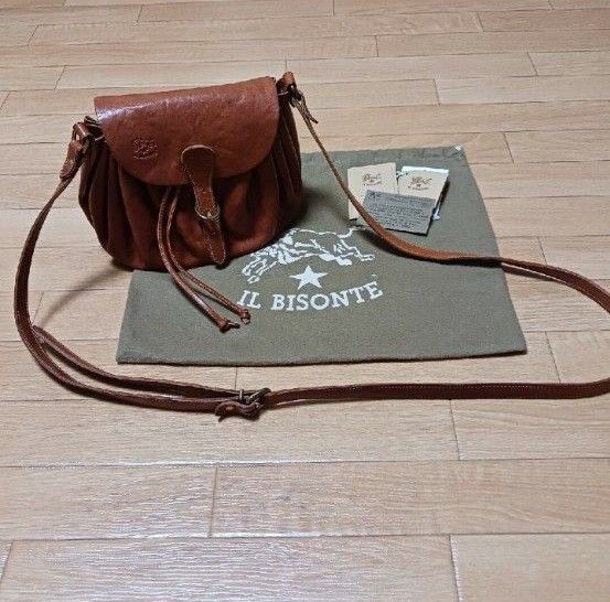 IL BISONTE ショルダーバッグ キャメルブラウン 巾着 バック