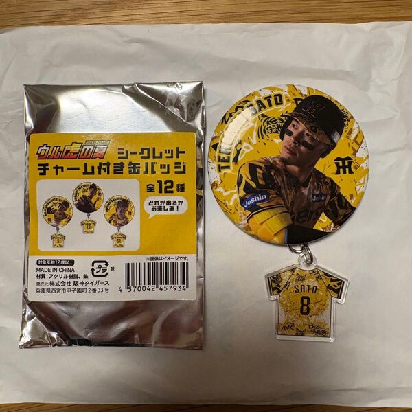 阪神タイガース ウル虎の夏 シークレットチャーム付き缶バッジ 佐藤輝明選手