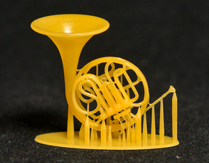 1/12 horn miniature 3D printer output not yet painting resin kit doll house, moveable figure and so on musical instruments 