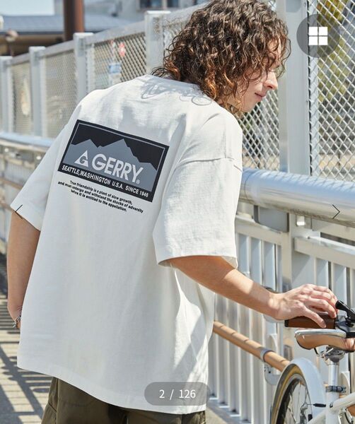 GERRY ジェリー 別注 バックサークル/ボックスロゴプリント ビッグシルエット半袖Tシャツ Мサイズ