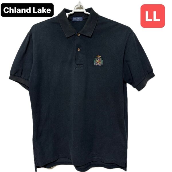 Chland Lake 半袖ポロシャツ メンズ LLサイズ 黒 クランドレイク ゴルフウェア