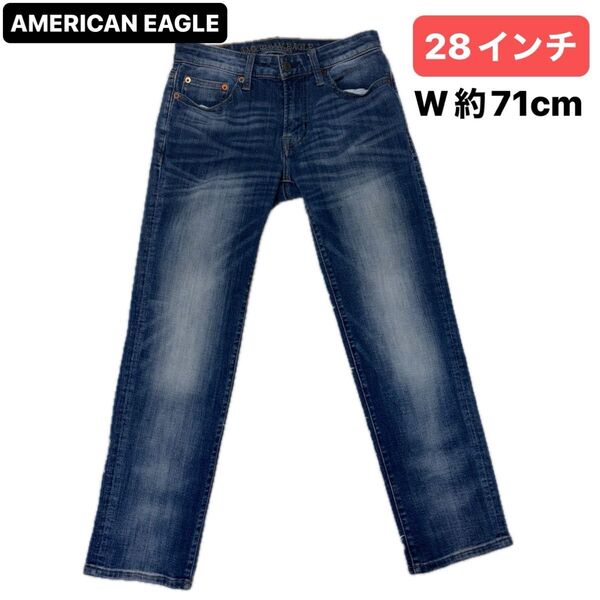 AMERICAN EAGLE ジーンズ デニムパンツ EXTREME FLEX 4 28インチ インディゴブルー ダメージ加工