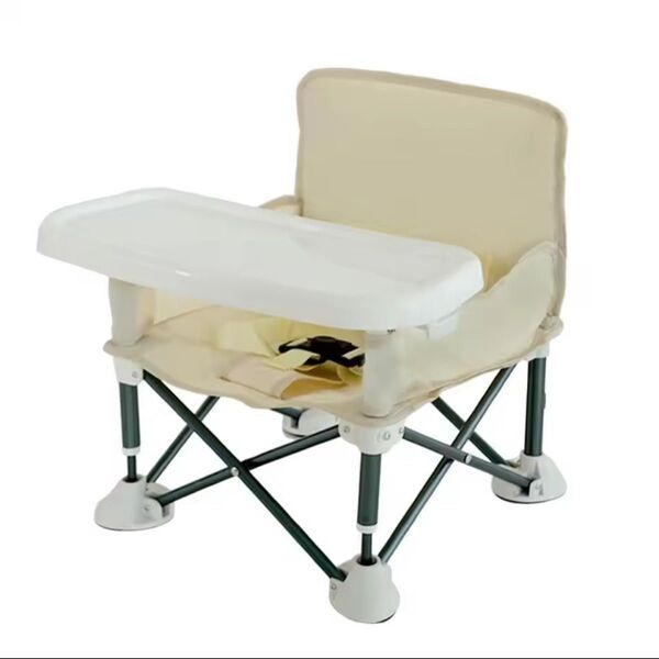 ベビーチェア テーブルチェア 子供 赤ちゃん 携帯 ダイニングチェア 緑 収納袋 ベージュ キャンプ BBQ アウトドア