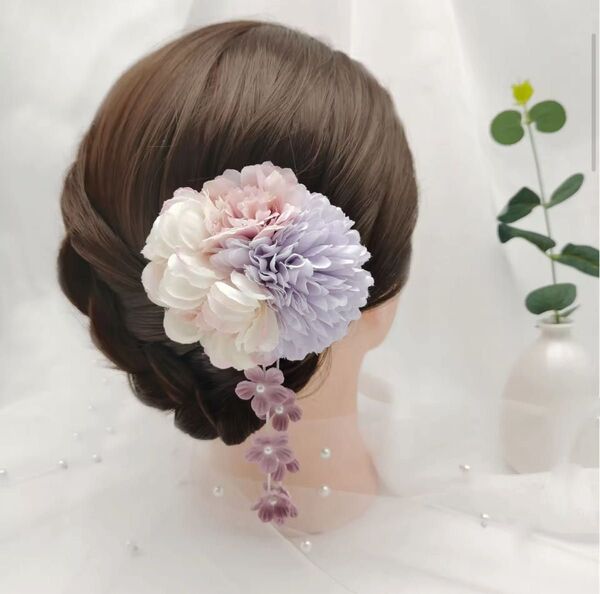 花 ヘアクリップ 七五三 夏祭り 花火大会 浴衣 お揃い パーティー 結婚式 髪飾り ヘッドドレス 和装 ドレス 可愛い