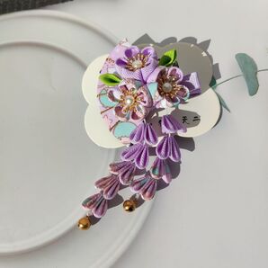 ちりめん ヘアクリップ 和飾り 七五三 夏祭り 花火大会 浴衣 お揃い デート お揃い