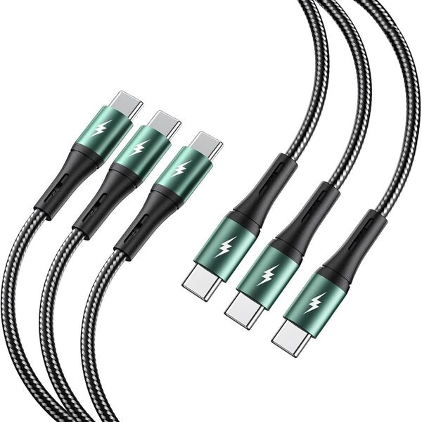 USB Type Cケーブル 【1m+1m+2M/3本】PD対応 100W/5A 超急速充電 USB-C to Usb-C