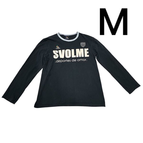 SVOLME スボルメ 長袖シャツ トレーナー ブラック ロゴ付き ロンT M