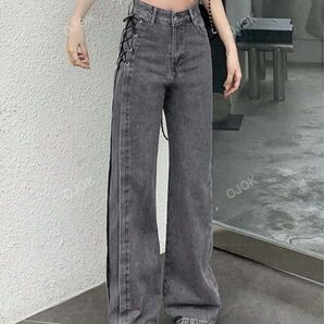 ドローストリング デニムパンツ SHEIN