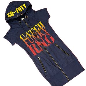 d.i.a. 大人気定番 ジップアップパーカーワンピ ネイビー