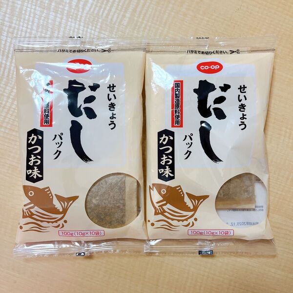 ★最安値★ 生協 せいきょう だしパック かつお味 100g(10g×10袋)2袋セット コープ