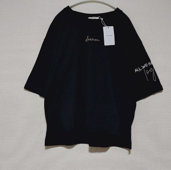 【未使用】ハートマーケット カジュアルTシャツ ブラック