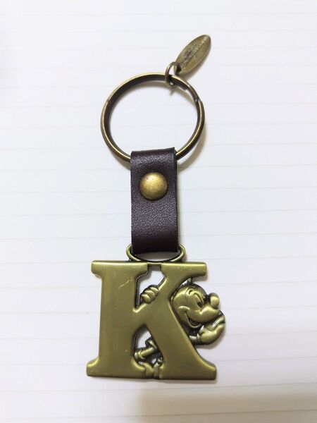Disney ミッキーマウス キーホルダー アルファベット K ゴールド 中古 ディズニーリゾート