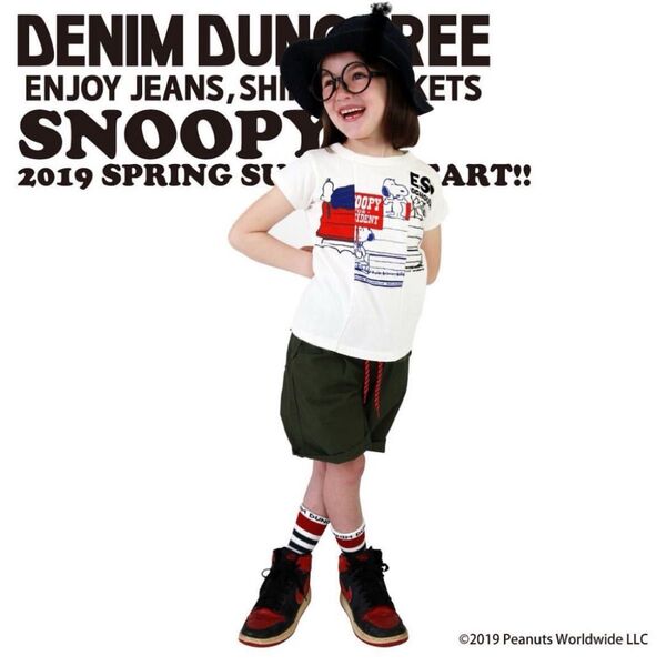 DENIM DUNGAREE デニムアンドダンガリー スヌーピーコラボ 140 Tシャツ