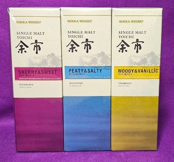 ニッカ シングルモルト 余市蒸留所限定 180ml 3本セット ピーティ&ソルティ ウッディ&バニラ シェリー&スイート