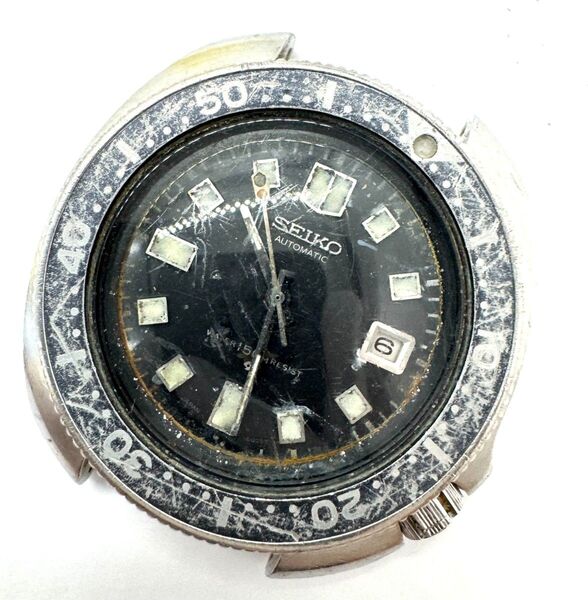 現状品 セイコー SEIKO セカンドダイバー 6105-8110 cal.6105b 自動巻き メンズ腕時計 ブラック文字盤