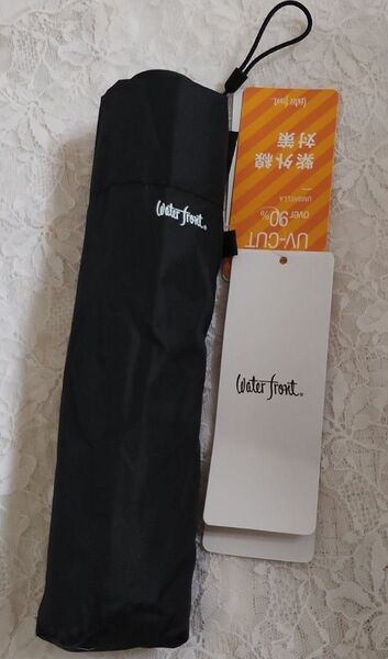 新品Water Front 折りたたみ傘 ブラック UV-90%軽い