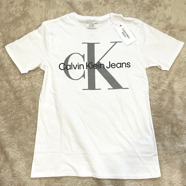 新品タグ付き Calvin Klein Jeans Tシャツ ユニセックス L ホワイト 白