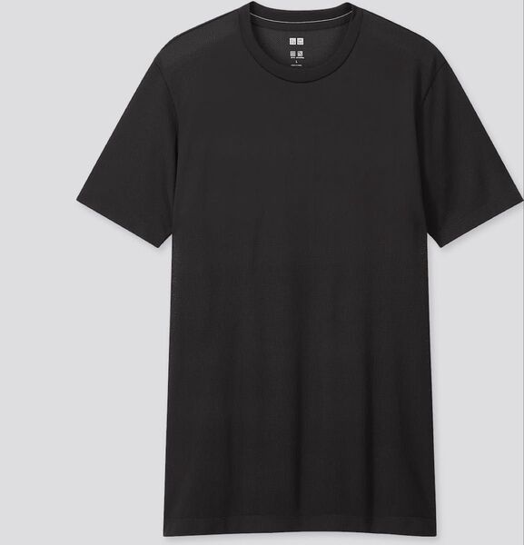 UNIQLO ユニクロ ドライEXクルーネックT(半袖)黒 メッシュTシャツ L メッシュTシャツ スポーツTシャツ 美品