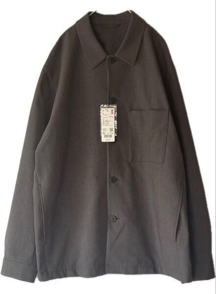 UNIQLO ユニクロ 感動シャツジャケット/ウールライク ダークグレー XL 大きいサイズ 新品未使用 タグ付き
