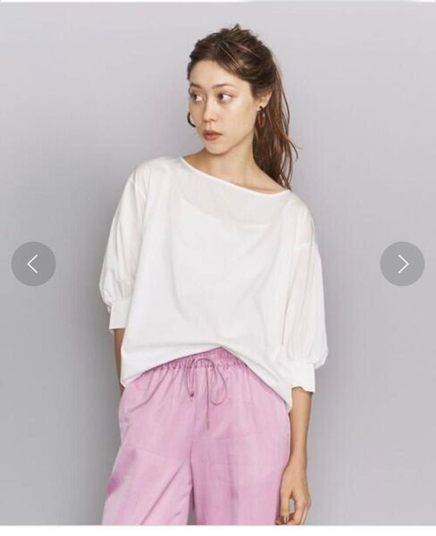 ユナイテッドアローズ BEAUTY&YOUTH UNITED ARROWS ボートネックギャザースリーブプルオーバー