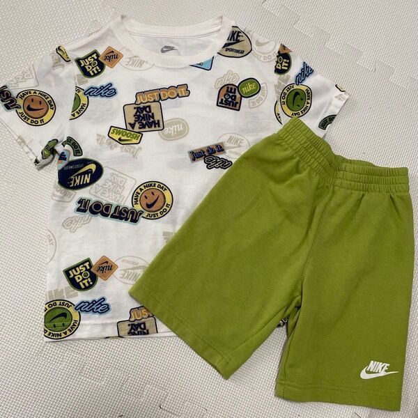 NIKE ナイキ セットアップ 緑 総柄 ハーフパンツ 半袖 上下セット Tシャツ グリーン NSW AOP FT SHORT