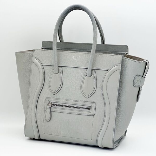 お値下げ不可【美品】CELINE ラゲージ マイクロショッパー グレー ハンドバッグ