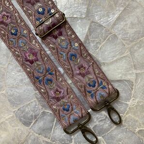 NO.20 インド刺繍リボンのショルダーストラップ