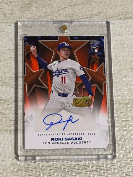 2025 TOPPS SERIES 2 佐々木朗希オート サインカード 25シリ