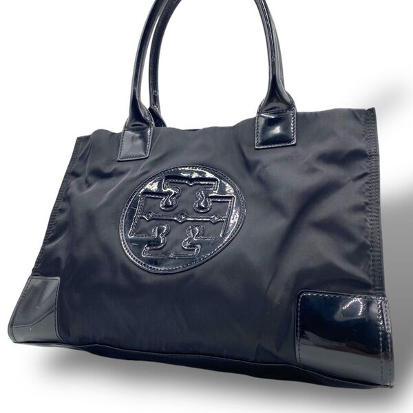 Tory Burch トリーバーチ トートバッグ ショルダーバッグ 肩掛け エラ ナイロン エナメル デカロゴ ビックロゴ A4