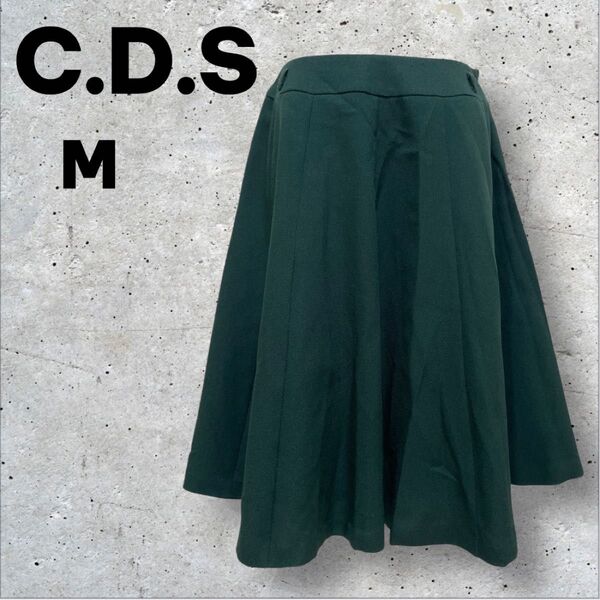 C.D.S BASIC フレアスカート M 膝丈 無地
