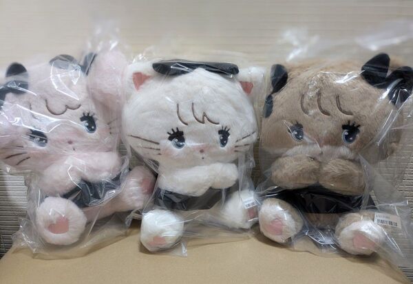 mikko characters BLACK RIBBON BIG ぬいぐるみ ムース キャミー ラテ 3点セット