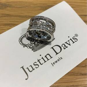  new goods *JUSTIN DAVIS*MEDIEVAL WEDDING BAND RING*10 number * Crown black sling * regular price 27,500 jpy *SRJ175*