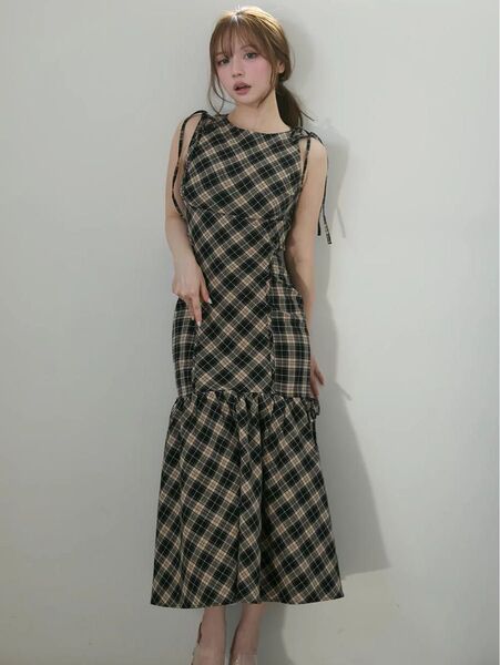 Grenda ribbon long dress 即日発送 ノースリーブワンピース M