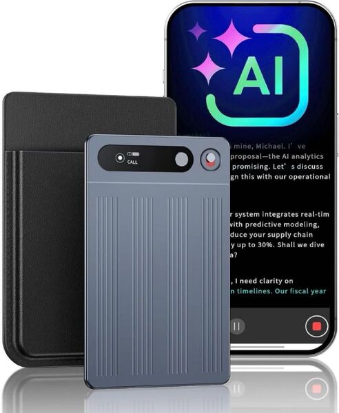 AI ボイスレコーダー 文字起こし 録音機 小型 通常録音&通話録音モード ICレコーダー 134か国語対応 専用ケース付属