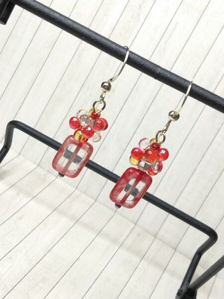 76ハンドメイドピアス/イヤリング チェコビーズ×ミユキビーズ