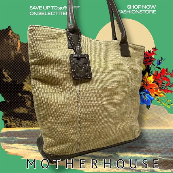 定番大容量!MOTHERHOUSE キャンバス レザー マザーズバック トートバッグ