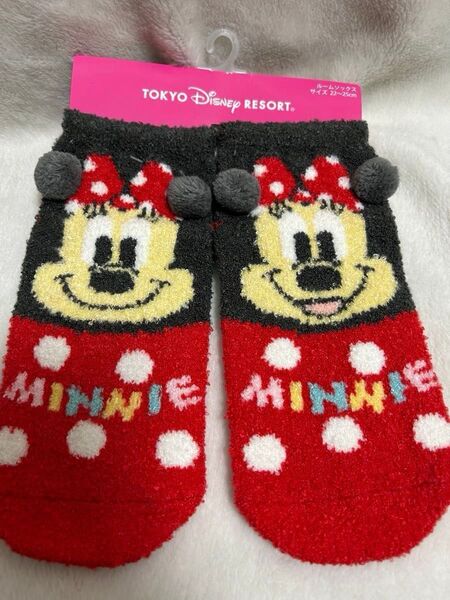 TDR ディズニーリゾート ルームソックス ミニー 靴下 耳付き サイズ22〜25cm