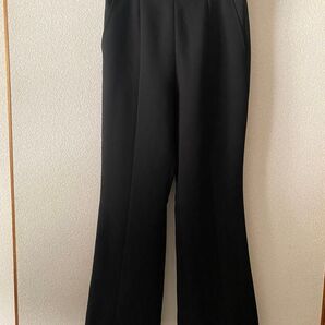 RayBEAMS 裾ファスナー付きレディース フレアパンツ ブラック
