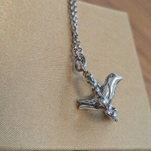 写真追加 作家物 シルバーネックレス 小鳥