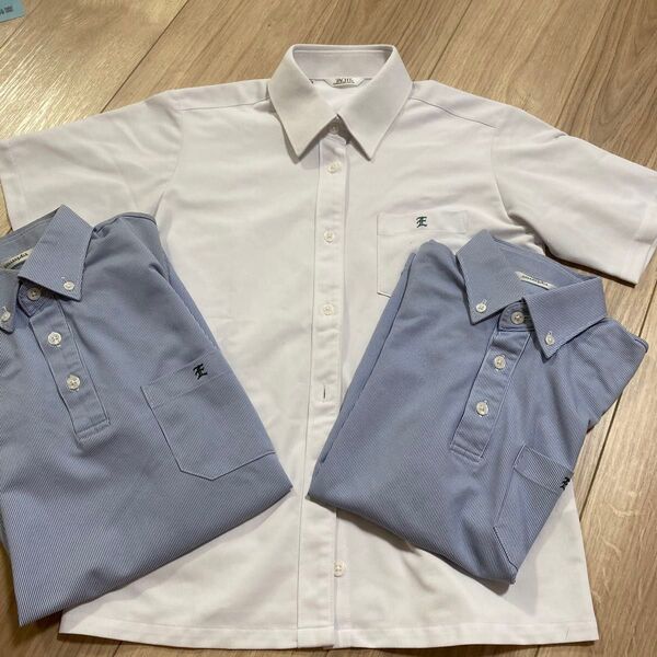 江戸川学園取手小学校 制服 白シャツ 150 (袋からだした新品)ポロシャツ 150 と 160 (割と綺麗)セット