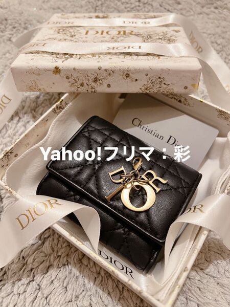 【付属品有】Dior レディディオール ロータスウォレット 折り財布