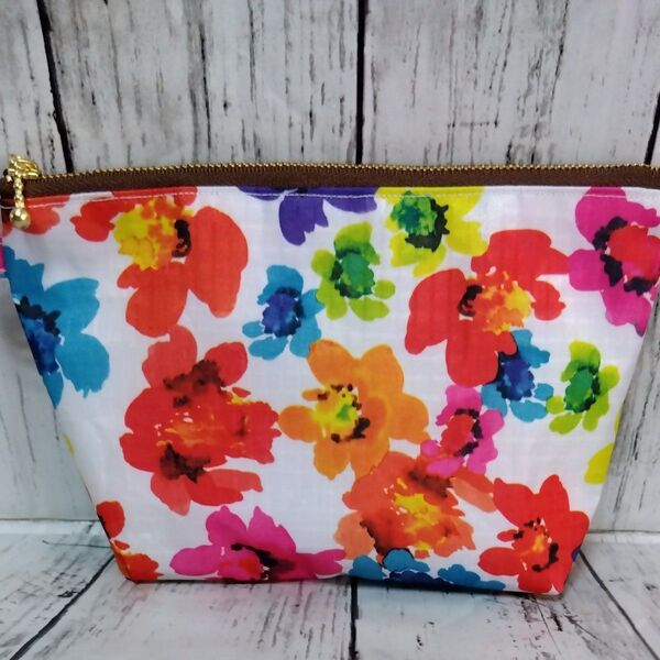 保冷ポーチおやつポーチ ハンドメイド 花柄レスポ