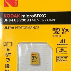 KODAK microSDXC 64GB UHS-I U3 V30 A1 メモリーカード 新品 即納