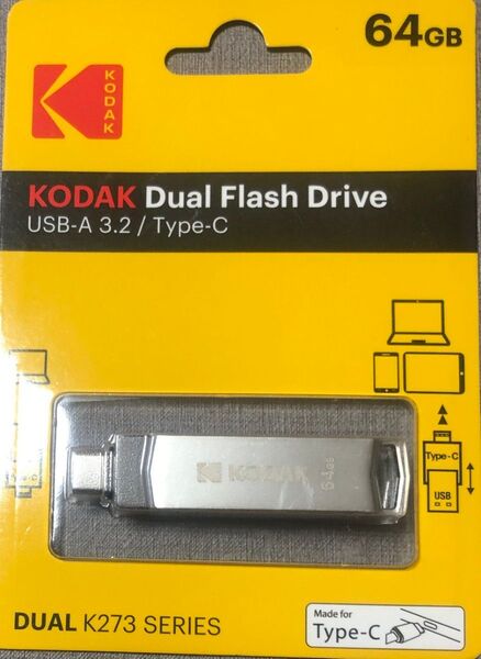 KODAK 64GB USB-A3.2 / Type-C 新品即納