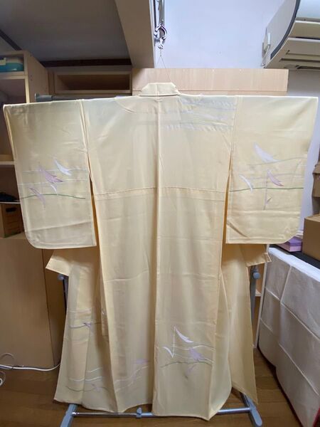 附け下げ(絽) 単衣 正絹 クリーム色 着物 和装 和物 和服 和風
