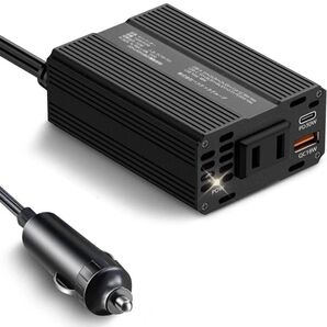 150W 車載インバーター - DC12VからAC100Vに変換 - USB-C PD 30WおよびUSB-A QC 18W