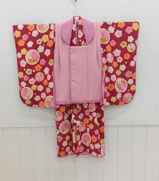3歳 七五三 着物 お被布 JAPAN STYLE 赤