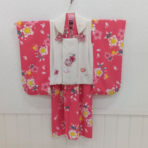 3歳 七五三着物 お被布 ピンク