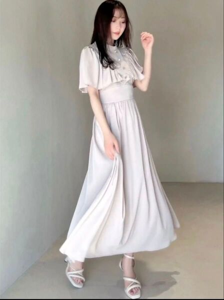 美品☆リゼクシー RESEXXY ラッフルフレアロングワンピース